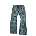 Slashed denim