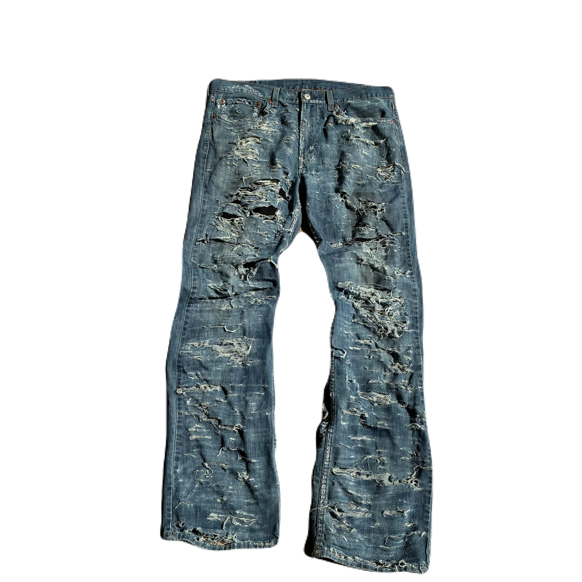 Slashed denim